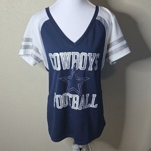 Herstyle Navy and White Dallas Cowboys Top, Sz Medium, Wore 1x